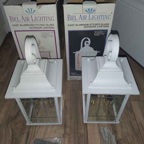 Set Of 2 Bel Air Lighting Outdoor Lantern Cast Al - Picture 5 of 9